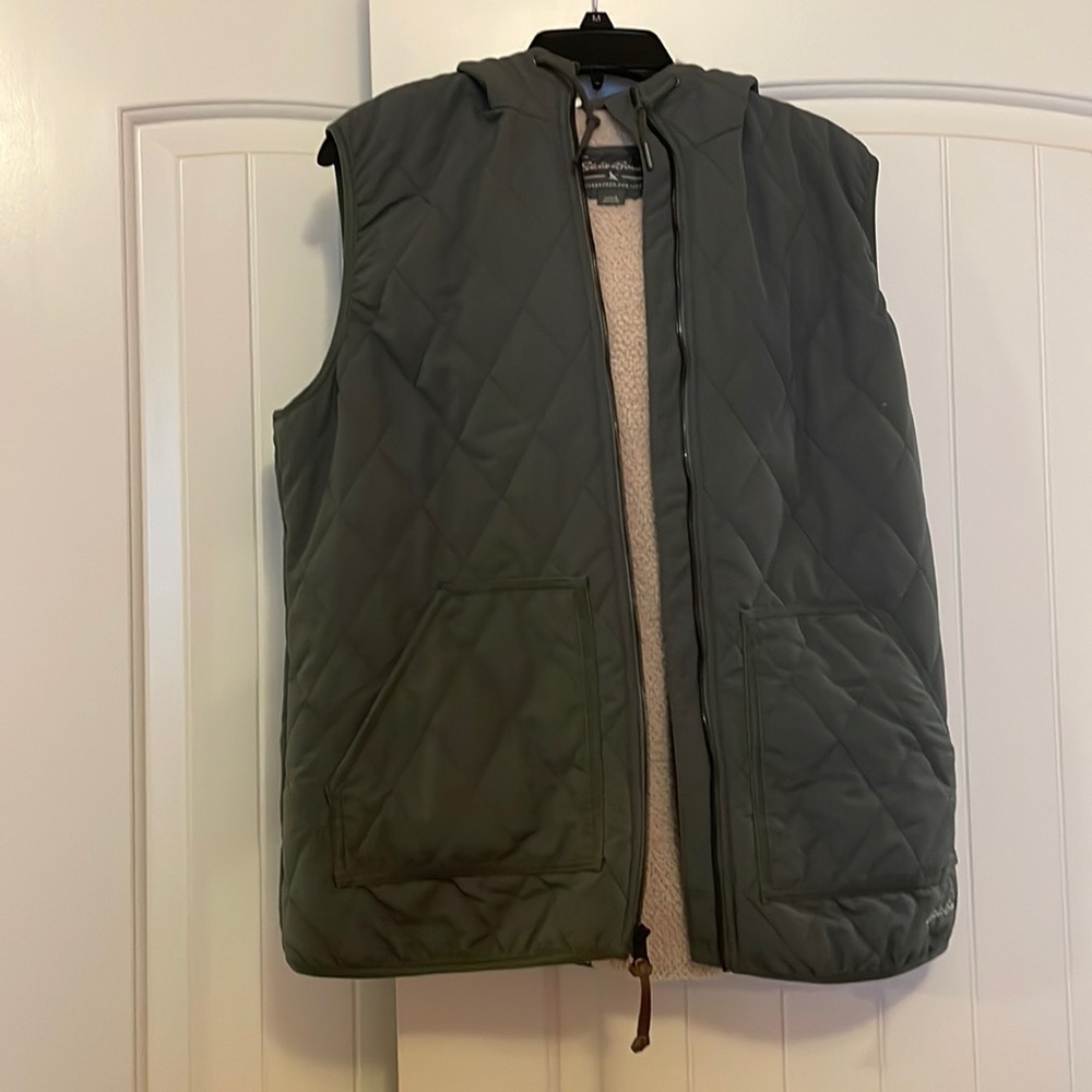 Eddie Bauer vest with faux fur hood